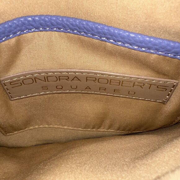 NEW Sondra Roberts Squared SR2 Lavender Purple Clutch Gold Chain Wristlet - Picture 5 of 6